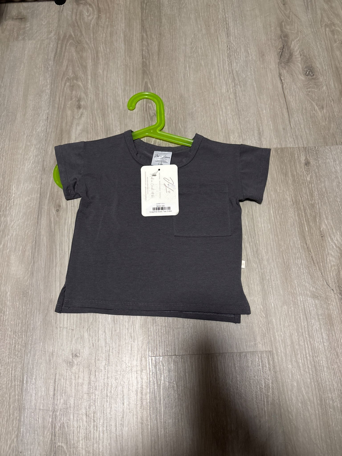 Jax + Lennon Grey Short Sleeve Top 0-6M, Kids 6 Month (3-6M)
