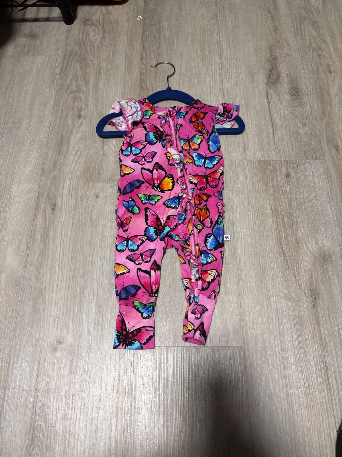 Bums & Roses Pink Floral Romper 0-3M, Kids 3 Month (0-3M)