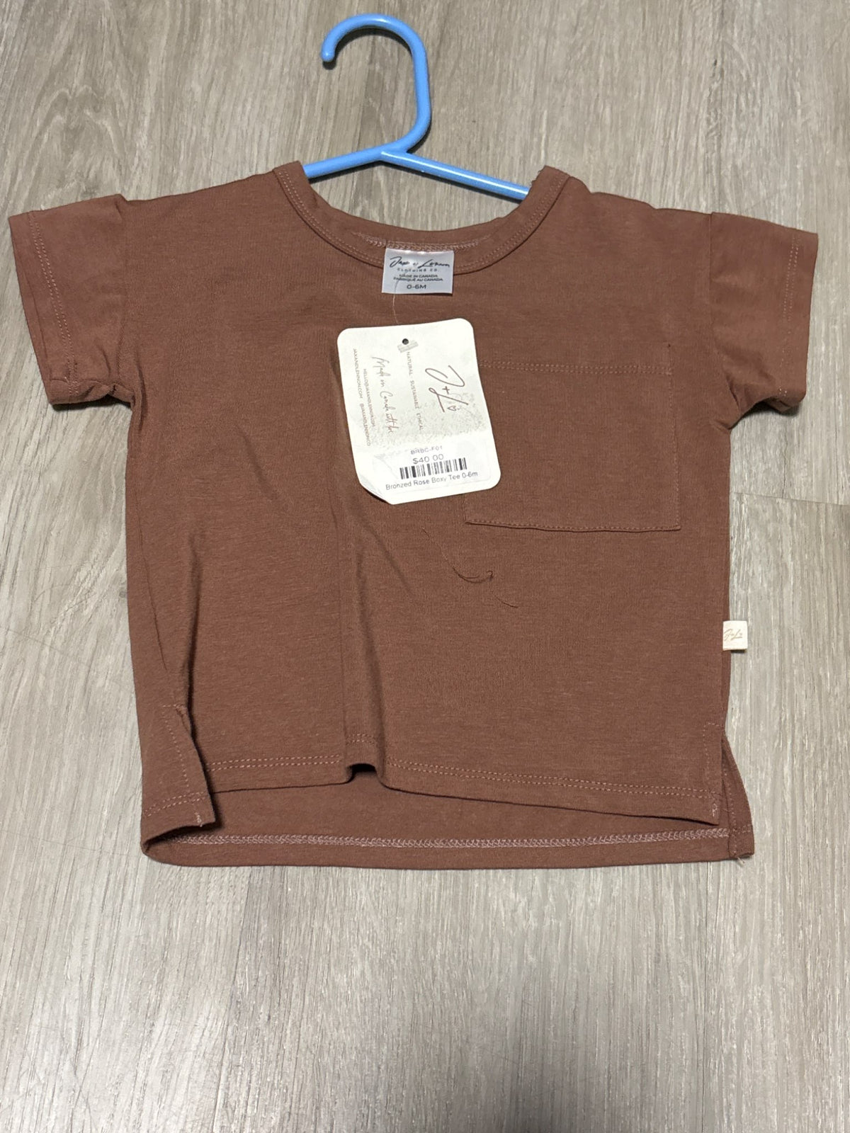 Jax + Lennon Brown Short Sleeve 0-6M, Kids 6 Month (3-6M)