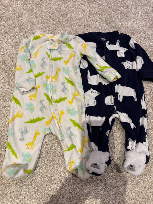 0-3 month Fleece sleeper bundle