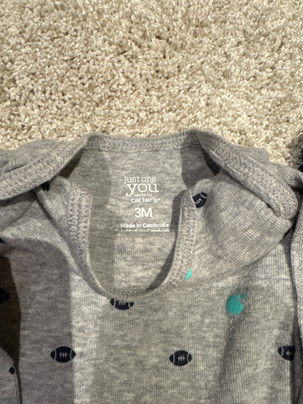 0-3 month Football onesie bundle, Kids 3 Month (0-3M)