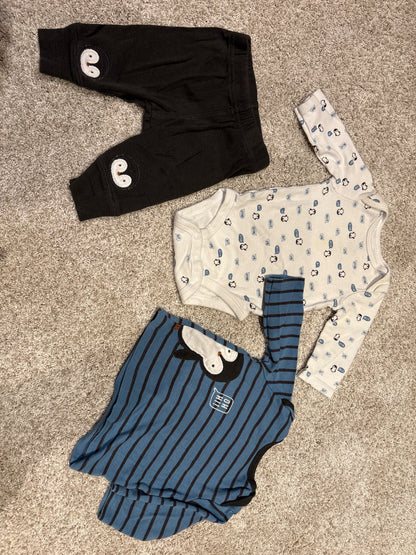 0-3 month Little penguin bundle , Kids 3 Month (0-3M)