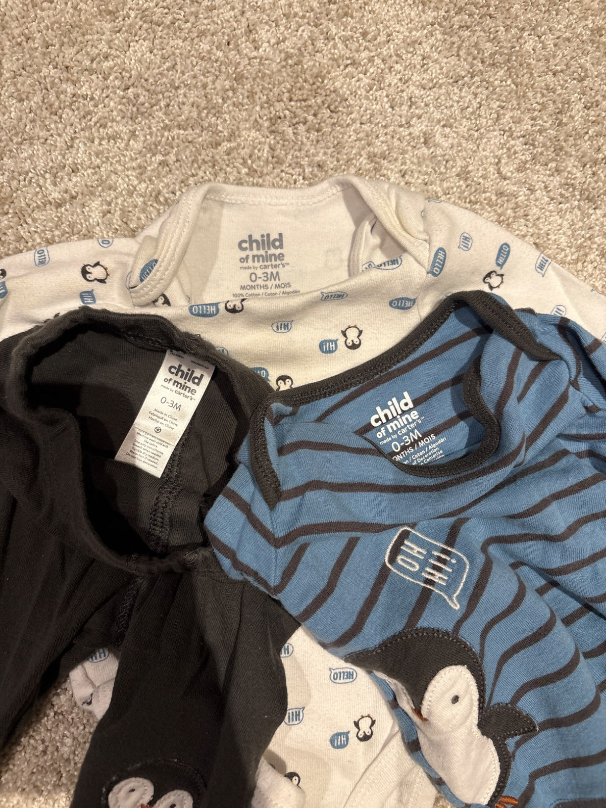 0-3 month Little penguin bundle , Kids 3 Month (0-3M)