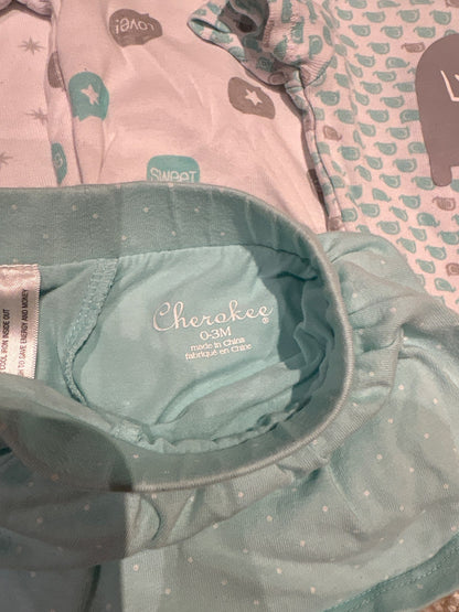 0-3 months bundle of onesies and skirted pants, Kids 3 Month (0-3M)