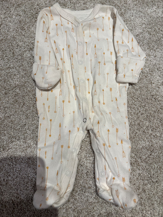 Gold arrow O-3 month buttoned onesie, Kids 3 Month (0-3M)