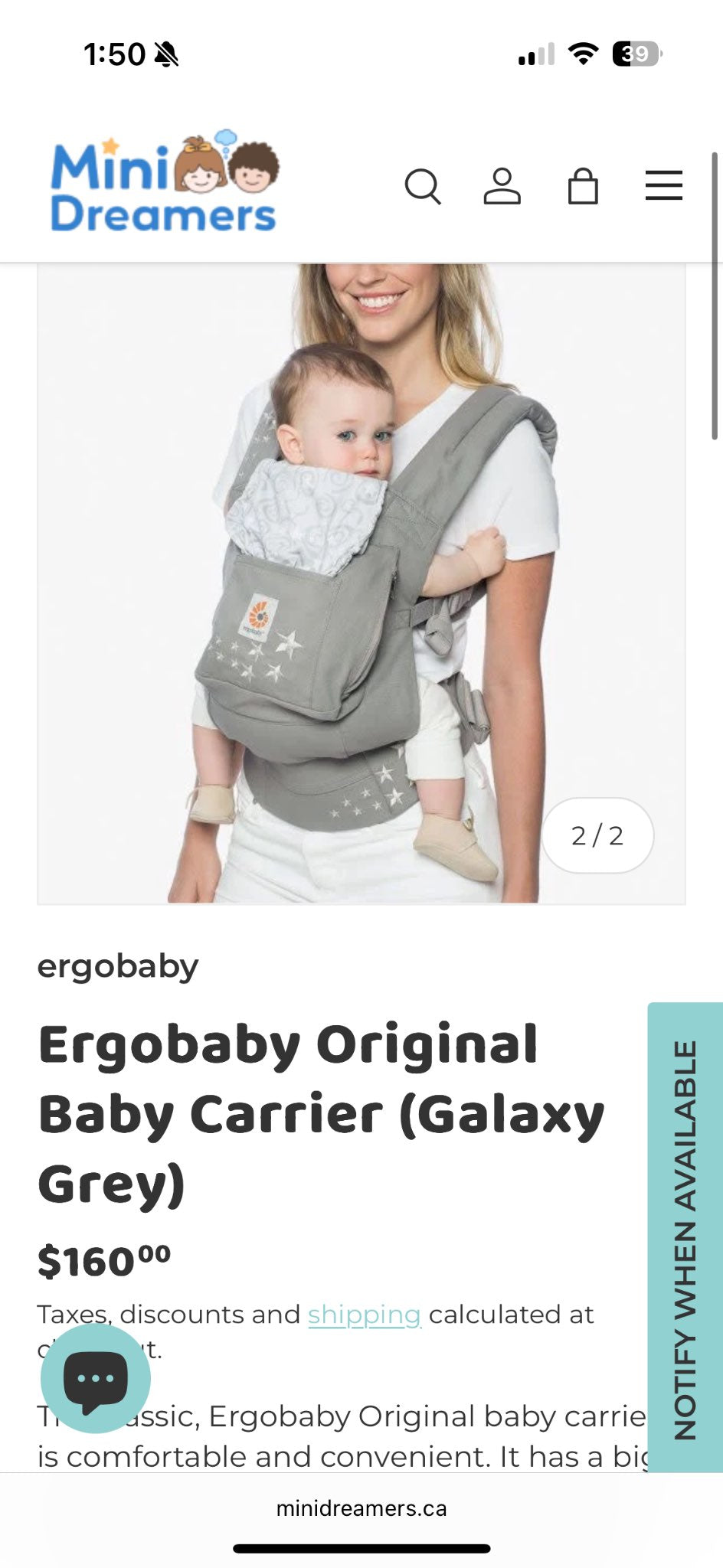 ERGOBABY Original Baby Carrier, MSRP $160