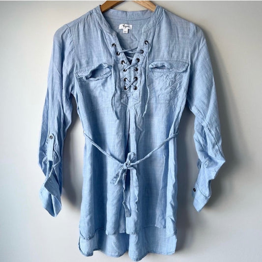 THYME MATERNITY denim long sleeve top, Maternity XS (0-2)