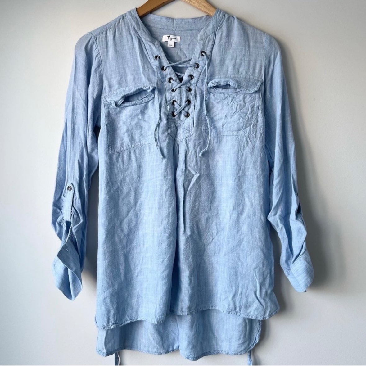 THYME MATERNITY denim long sleeve top, Maternity XS (0-2)