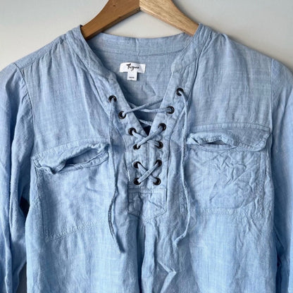 THYME MATERNITY denim long sleeve top, Maternity XS (0-2)