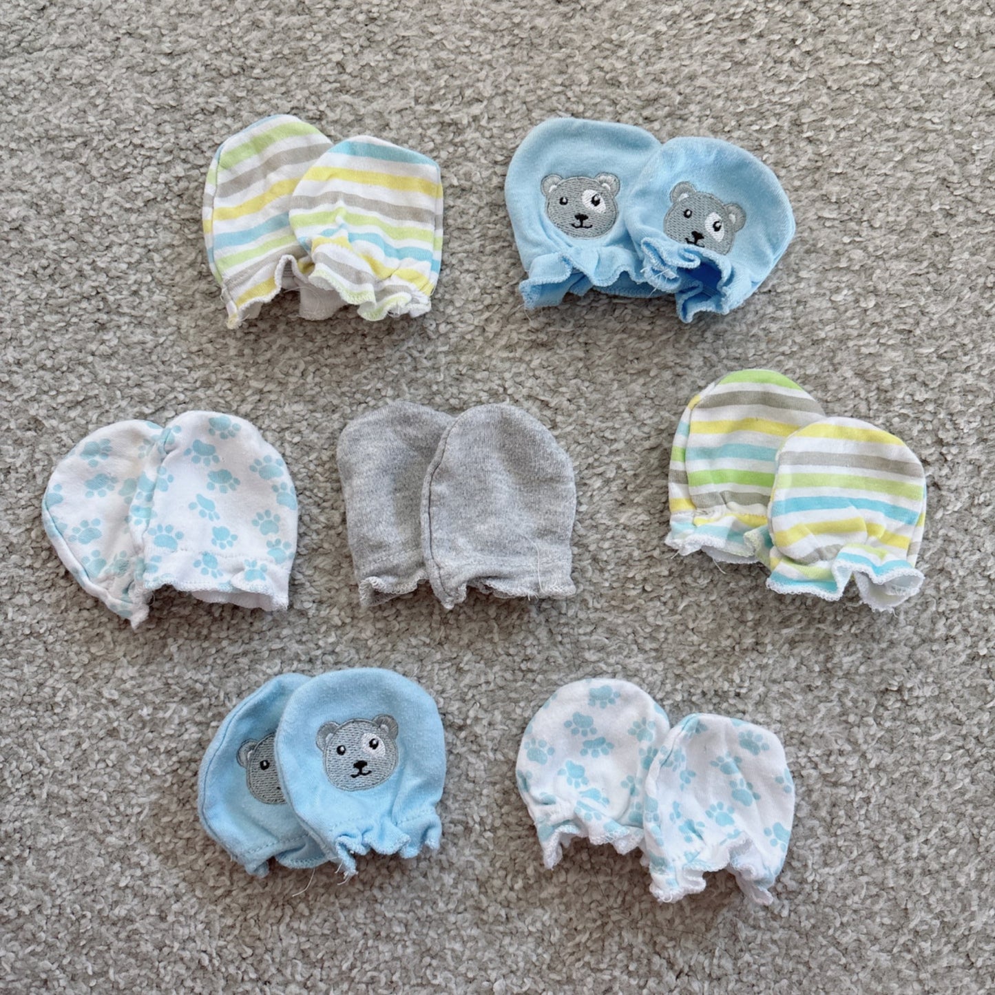 Newborn baby scratch mittens - 7 pairs