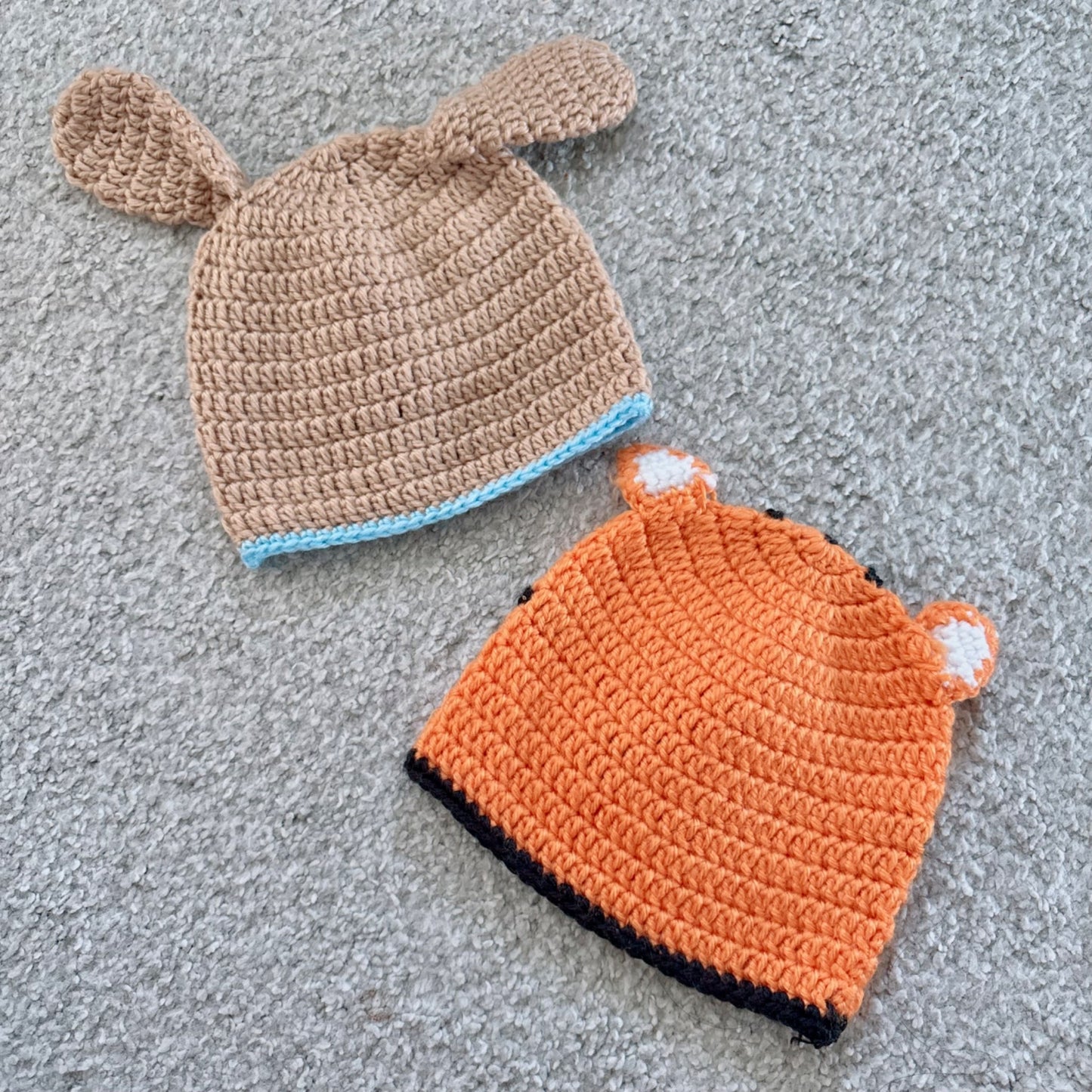 NWOT baby crochet animal hats bundle