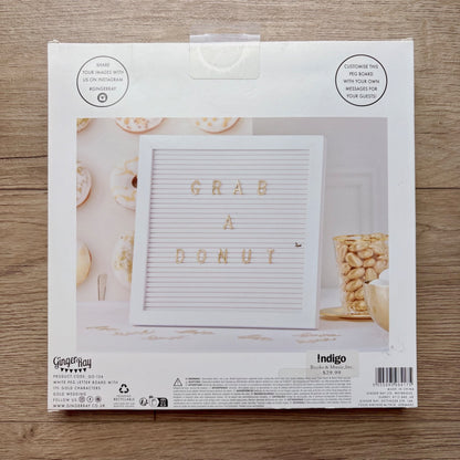 Brand new GINGER RAY white peg letter board with 170 gold characters, MSRP $29.99
