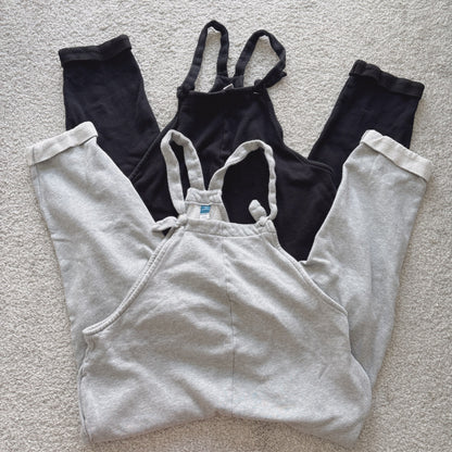 Old Navy maternity knotted strap fleece overalls bundle, Maternity S (4-6)