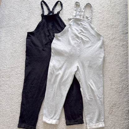 Old Navy maternity knotted strap fleece overalls bundle, Maternity S (4-6)