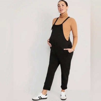 Old Navy maternity knotted strap fleece overalls bundle, Maternity S (4-6)