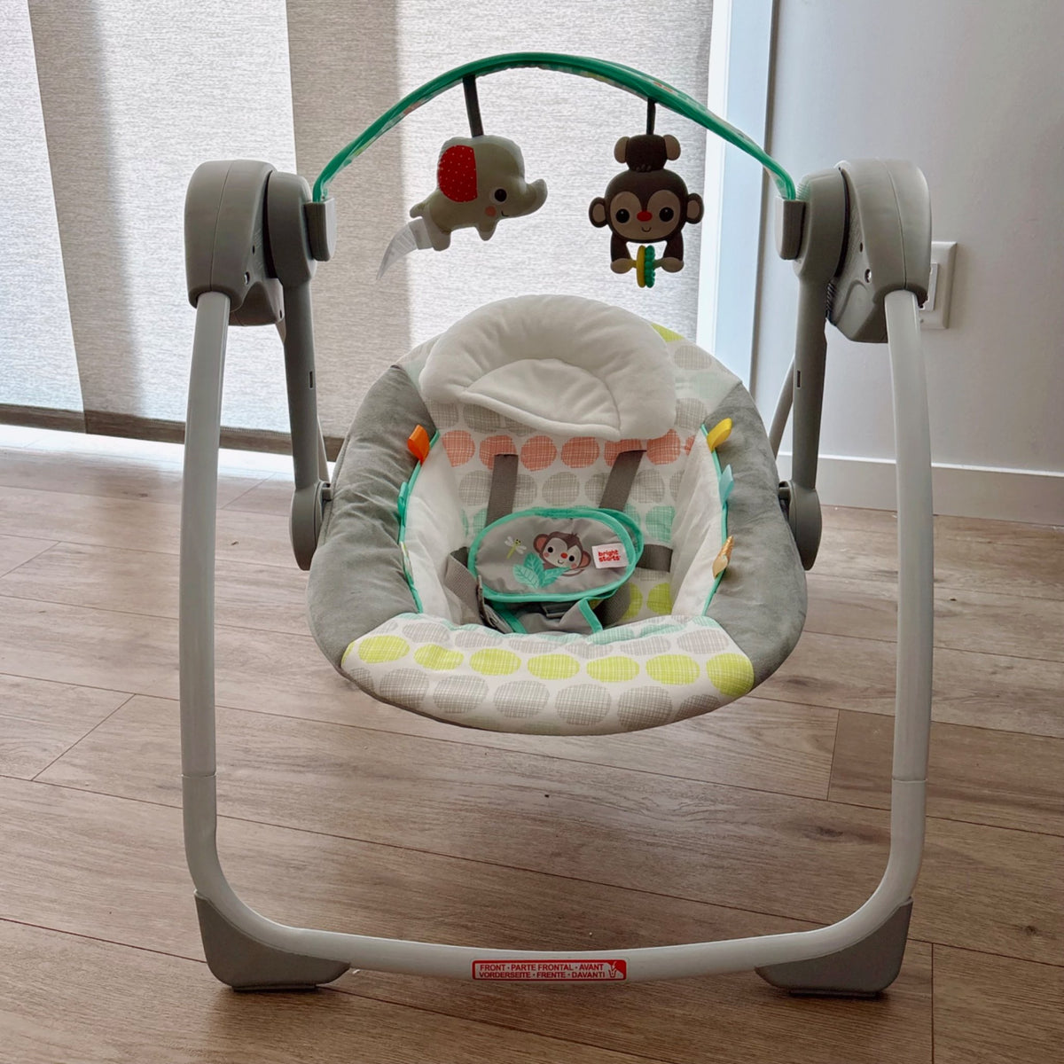 New Bright Starts Portable Automatic 6-Speed Baby Swing, MSRP $85