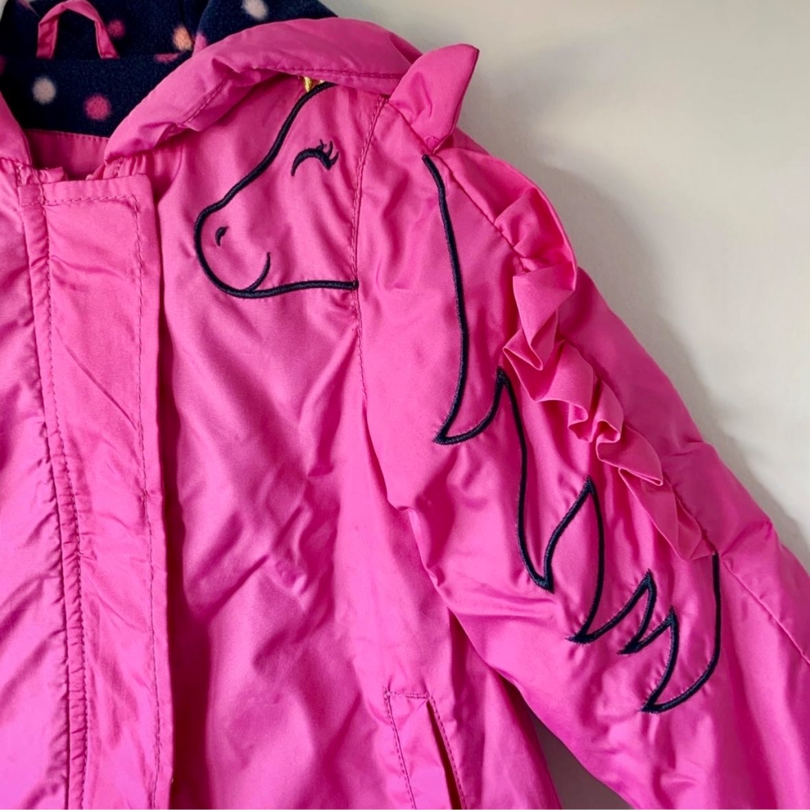 Brand new CARTERS toddler girl unicorn fleece lined jacket, 2T, Kids 2T