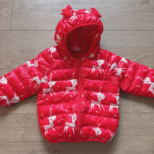 Kids red puffer jacket, Kids 3T