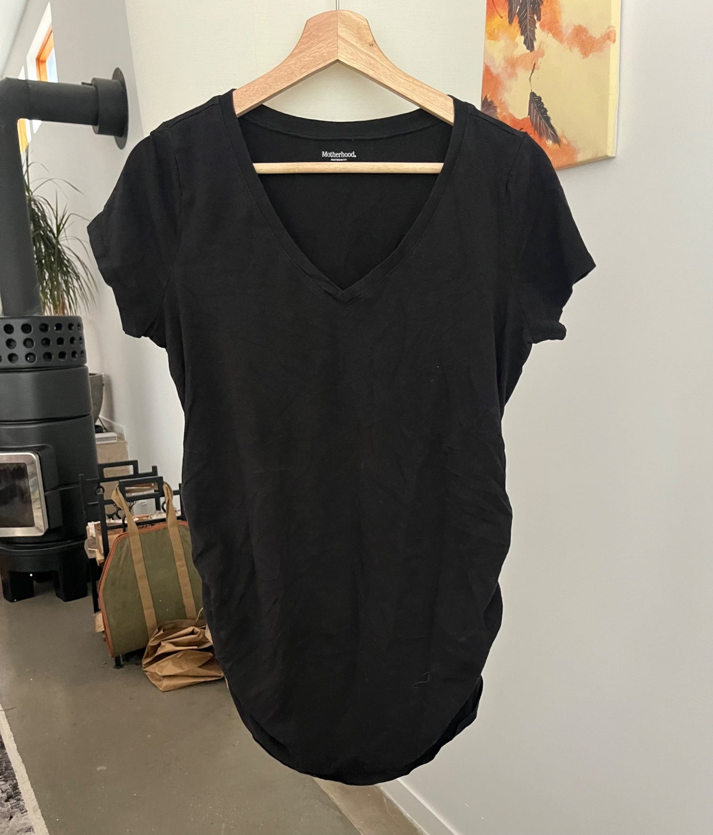 Motherhood Maternity Black Tee , Maternity M (8-10)