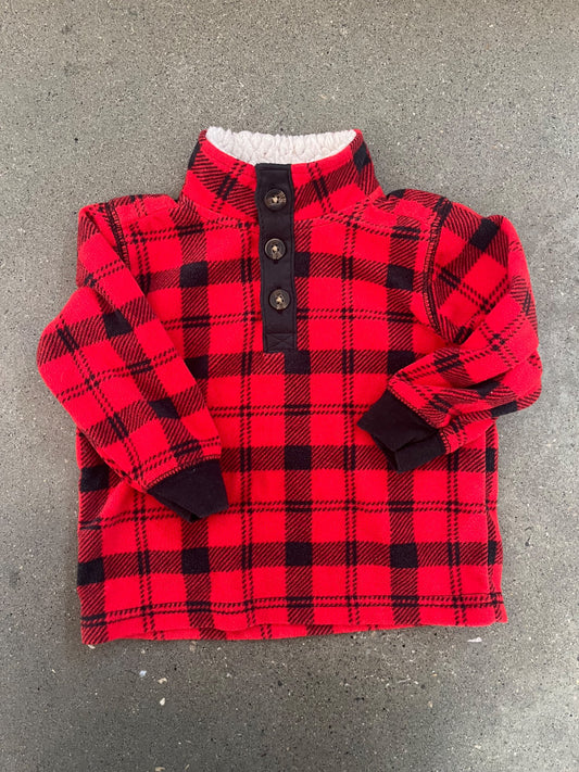 Plaid Fleece Pullover Sweater , Kids 12 Month (9-12M)