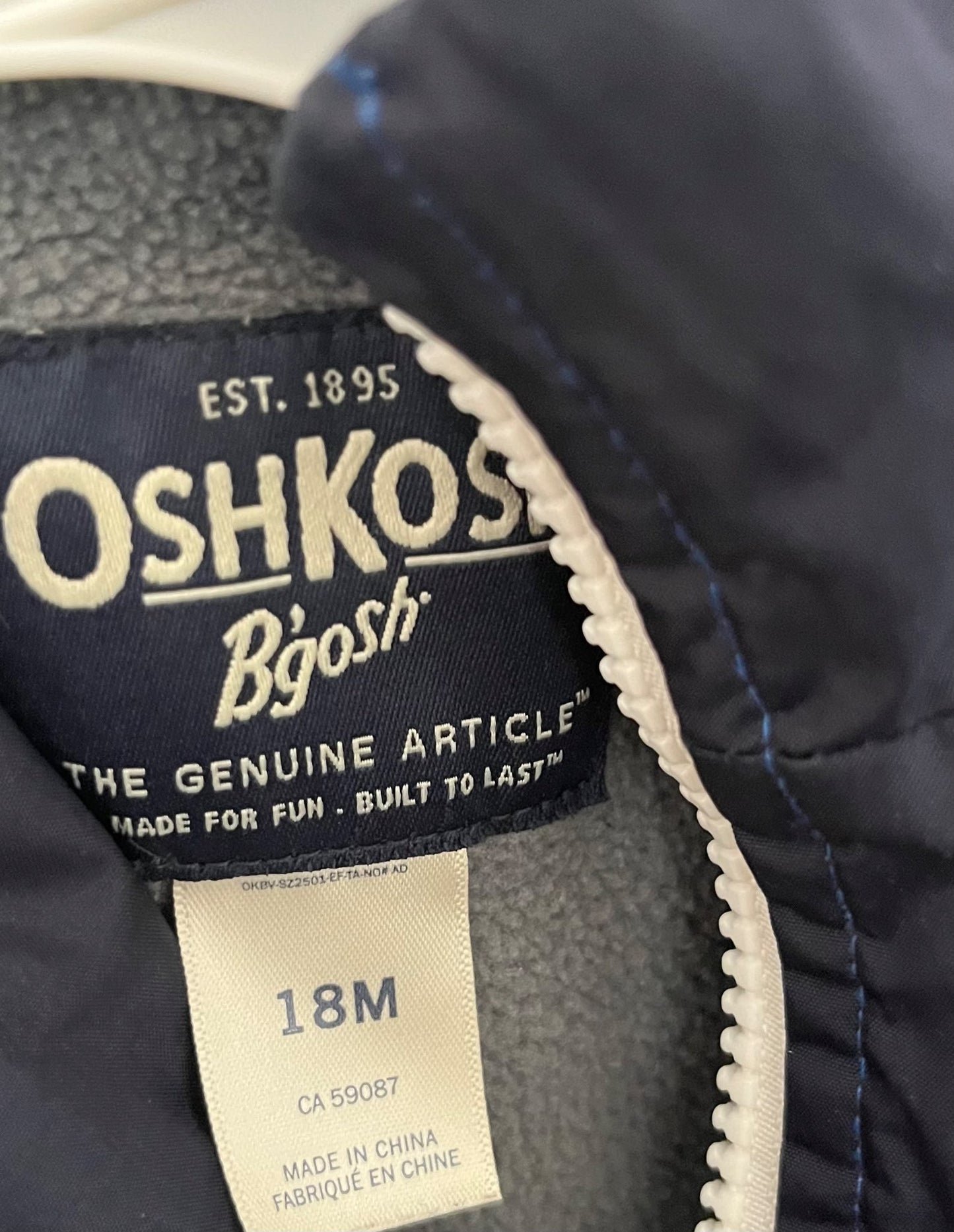 Oshkosh Fleece Lined Hooded Jacket , Kids 18 Month (12-18M)