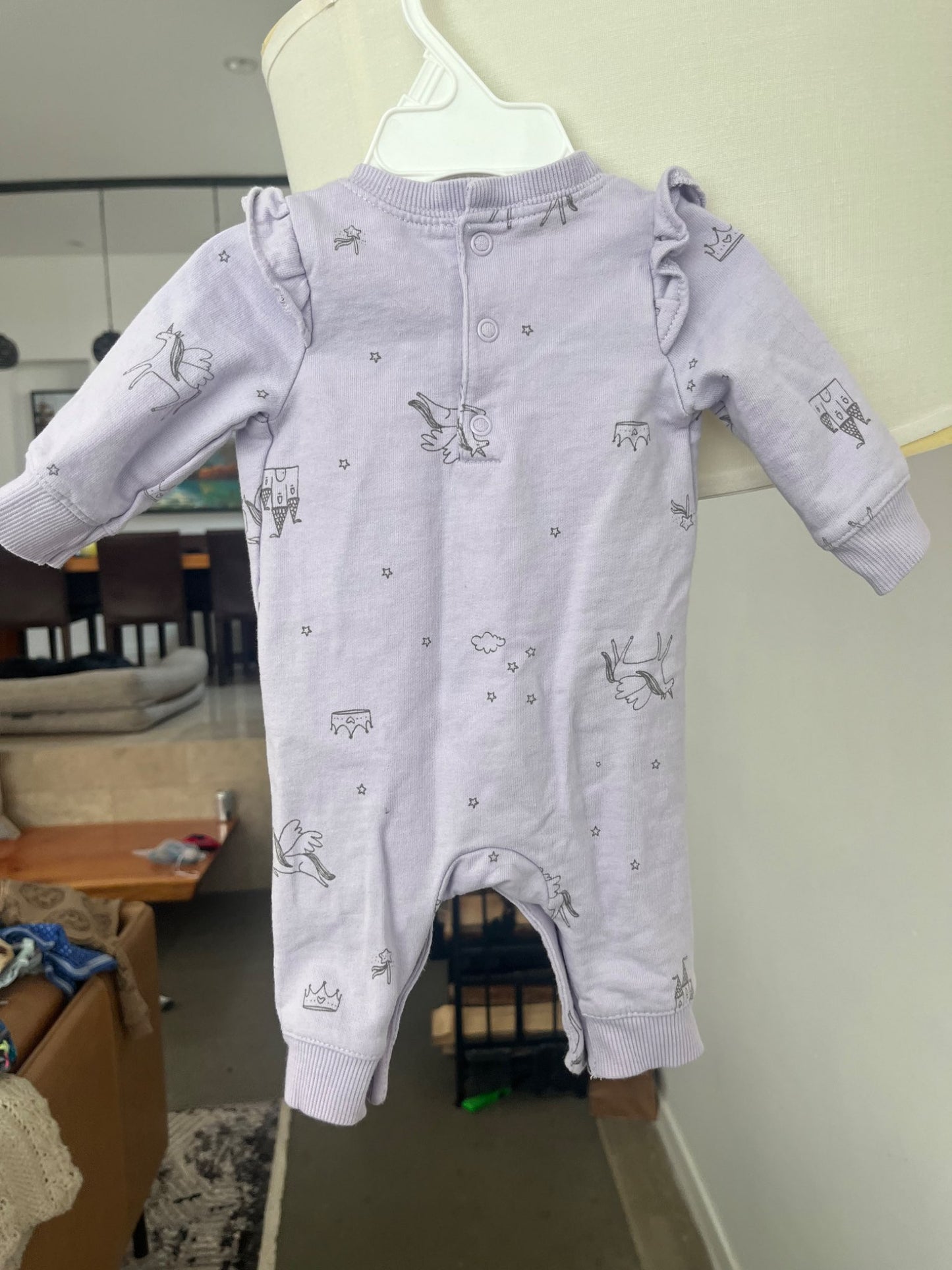Baby Girl Cotton Long-Sleeve Jumpsuit, Kids Newborn