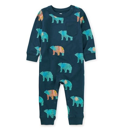 Tea (from Purr Petite) Bear Print Pocket Romper - Retail $60, Kids 6 Month (3-6M)