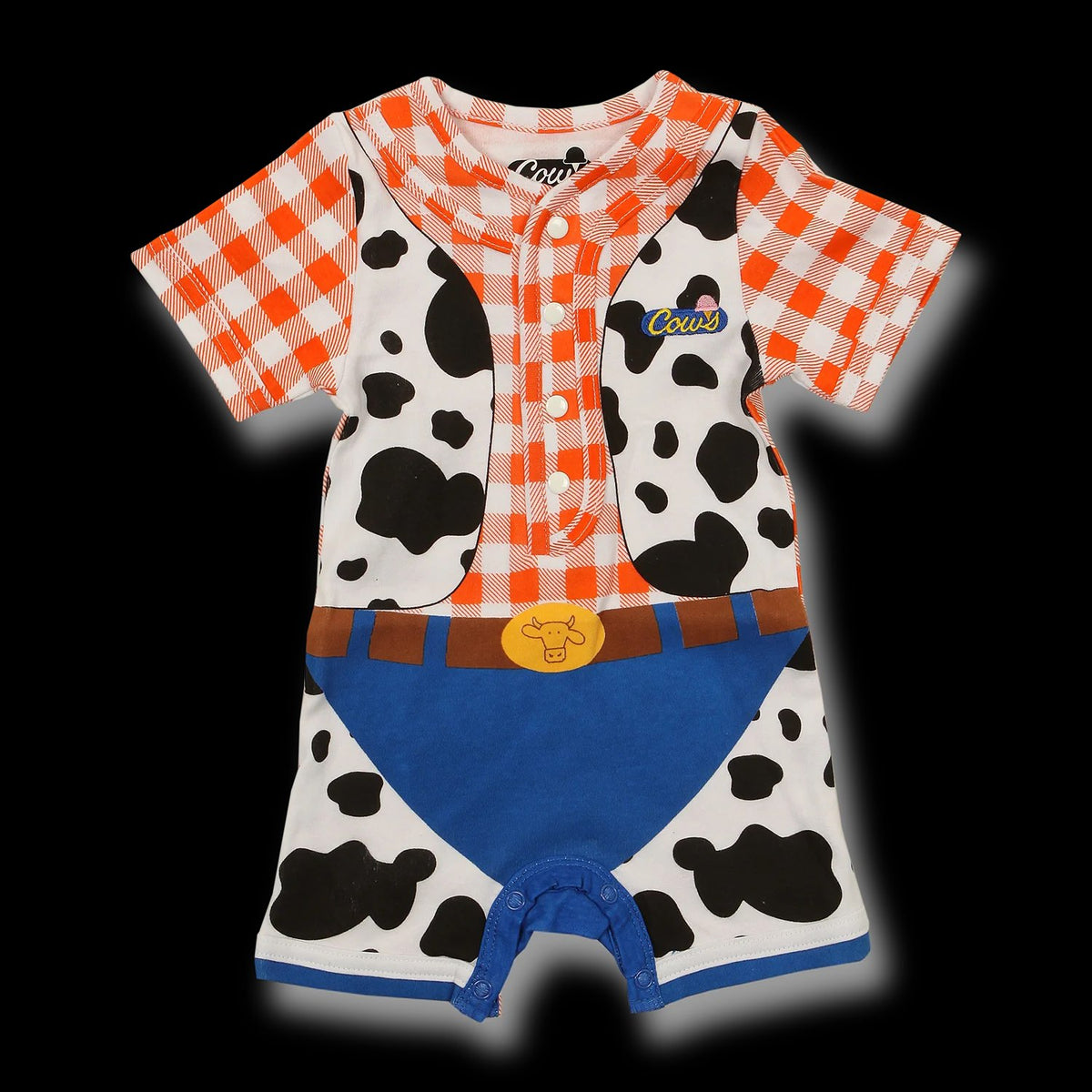 Cows Cowboy Romper , Kids 9 Month (6-9M)