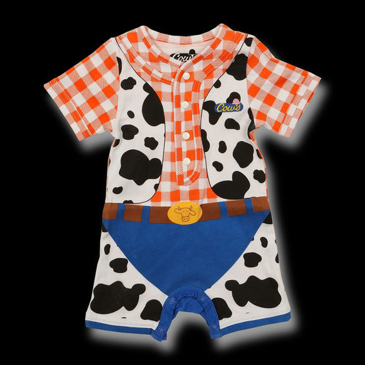 Cows Cowboy Romper , Kids 9 Month (6-9M)