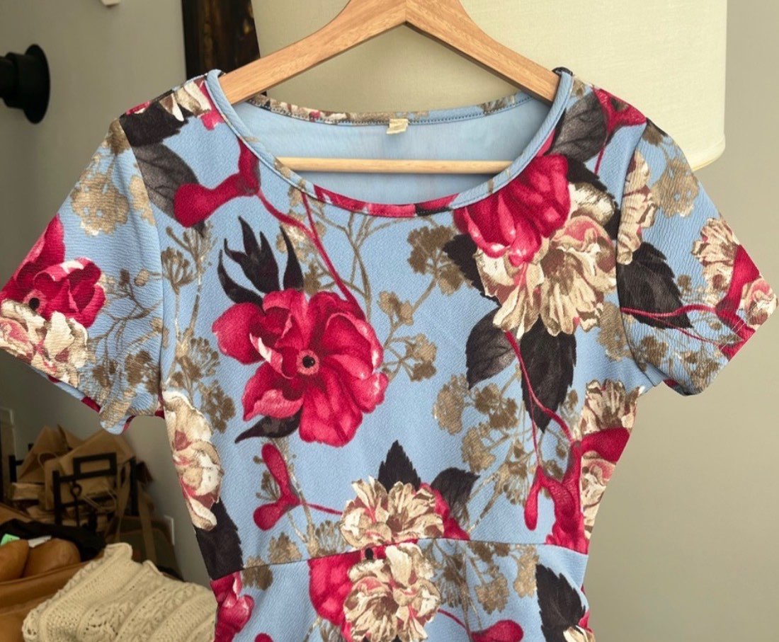 PinkBlush Floral Short Sleeve Maternity Dress , Maternity S (4-6)