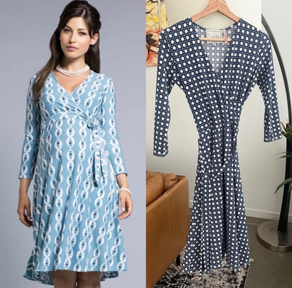 Leota Birds and the Bees Long Sleeve Maternity Dress, Maternity XS (0-2)