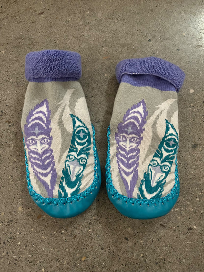 Native Northwest indigenous Art Baby Booties , Shoes 4.5 (Walkers:12-24 mth)
