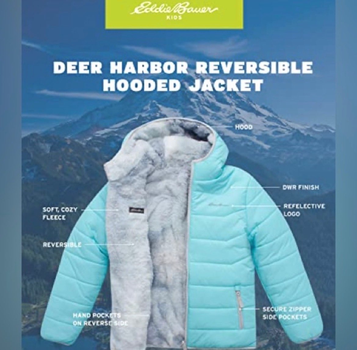 Eddie Bauer Deer Harbor Reversible Jacket , Kids 12