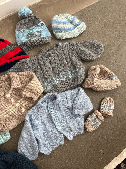 Infant Knit Sweater & Hat Bundle (Newborn to 12 months), Kids 9 Month (6-9M)