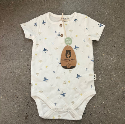 NWT Rabbit + Bear Organic Cotton Bodysuit , Kids 9 Month (6-9M)