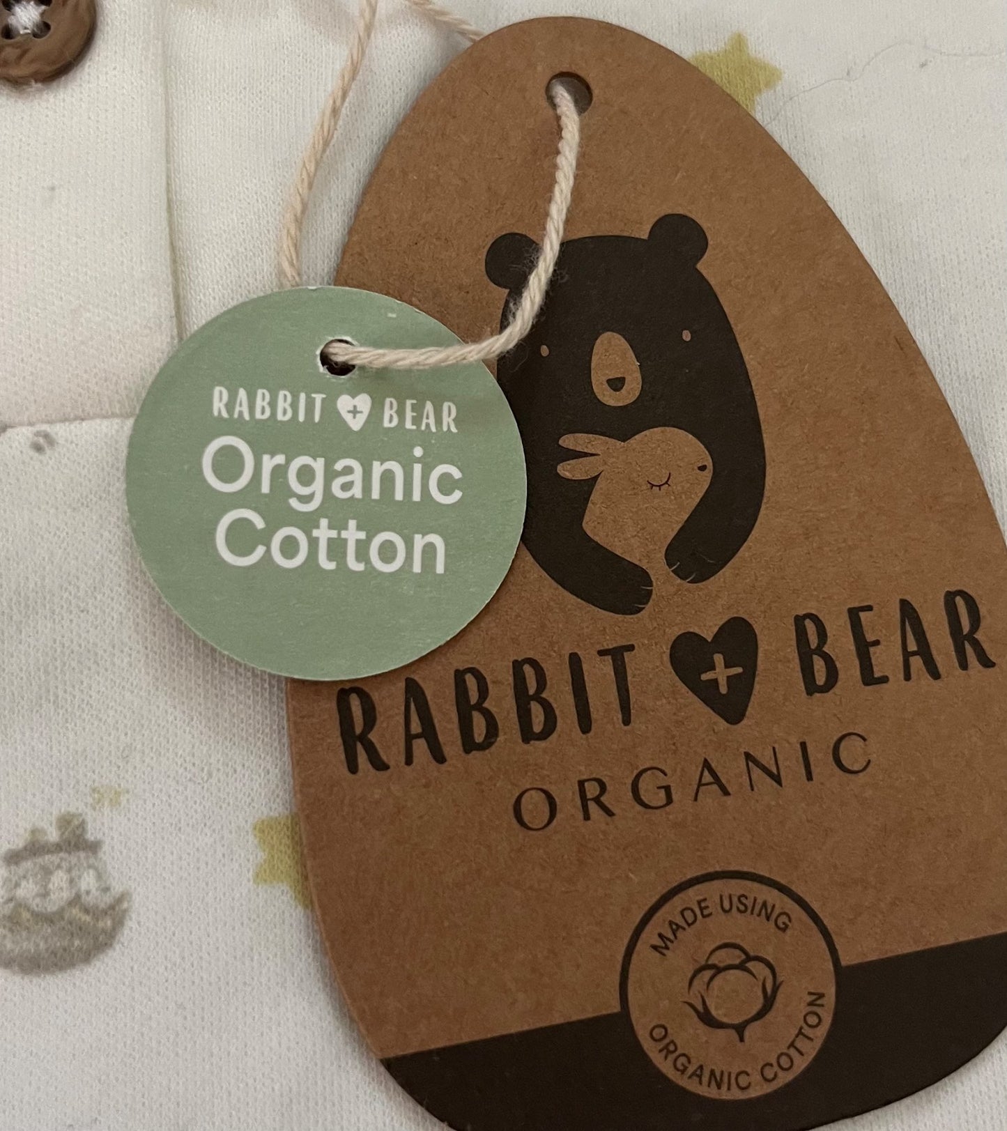NWT Rabbit + Bear Organic Cotton Bodysuit , Kids 9 Month (6-9M)
