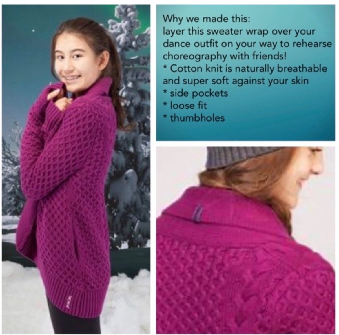Ivivva Breathe Relax Love Cardigan / Sweater , Kids 12