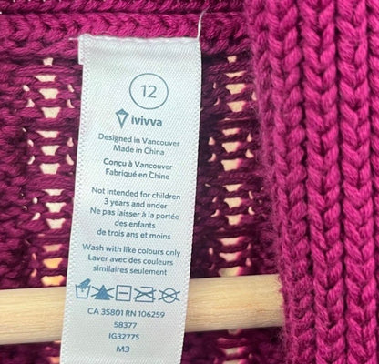 Ivivva Breathe Relax Love Cardigan / Sweater , Kids 12
