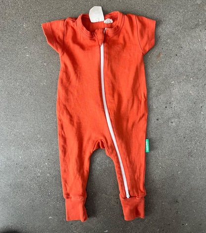 Parade Organics 2-Way Zip Short Sleeve Romper, Kids 3 Month (0-3M)