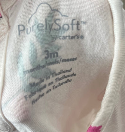 Flamingo PurelySoft by Carters Short-Sleeve Bodysuit Dress, Kids 3 Month (0-3M)