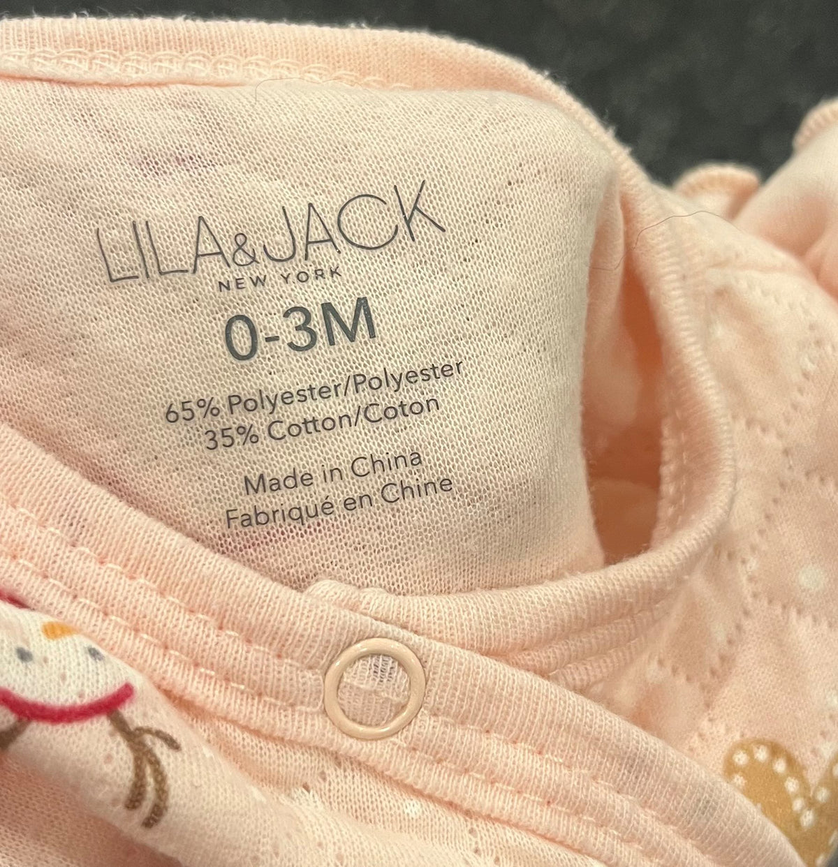 Lila & Jack Quilted Holiday Onesie , Kids 3 Month (0-3M)