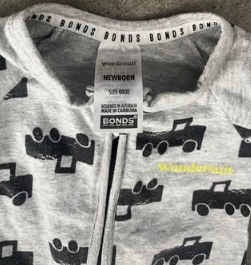 Bonds Truck Print Wondersuit, Kids Newborn