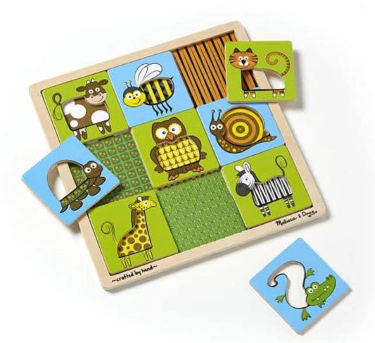 Melissa & Doug Peek-Through Wood Pattern Puzzle Animals