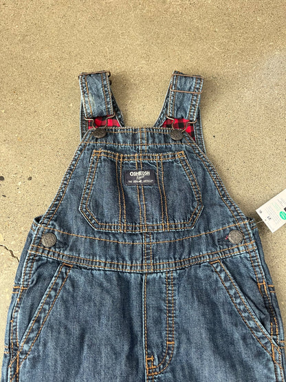 NWT OshKosh Buffalo Check Denim Overalls , Kids 2T