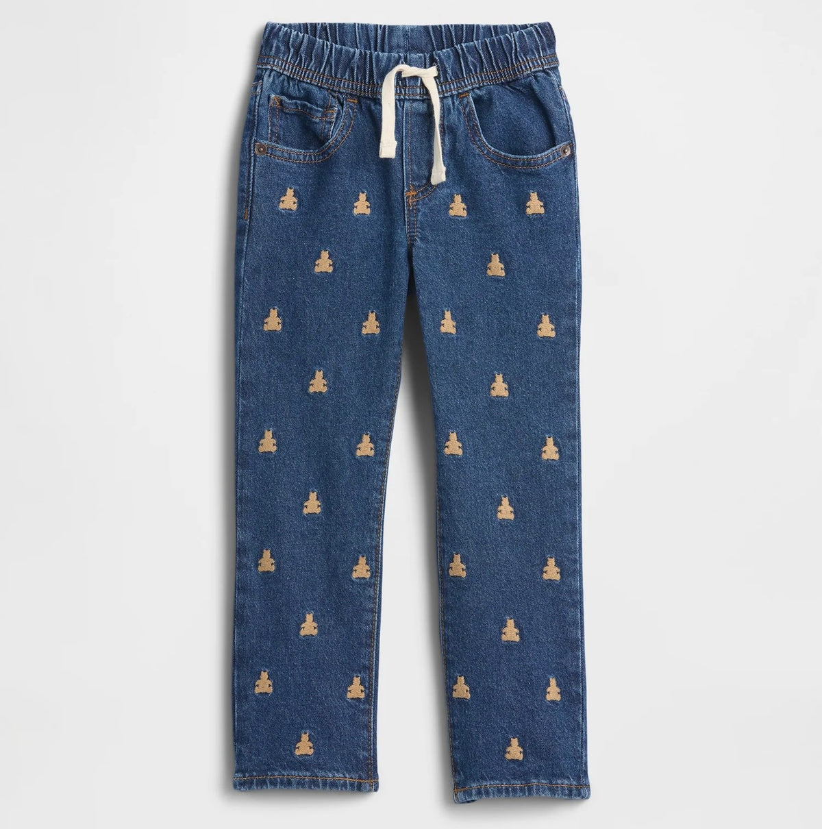 NWT Baby Gap Brannon Bear Embroidered Pull on Jeans , Kids 2T