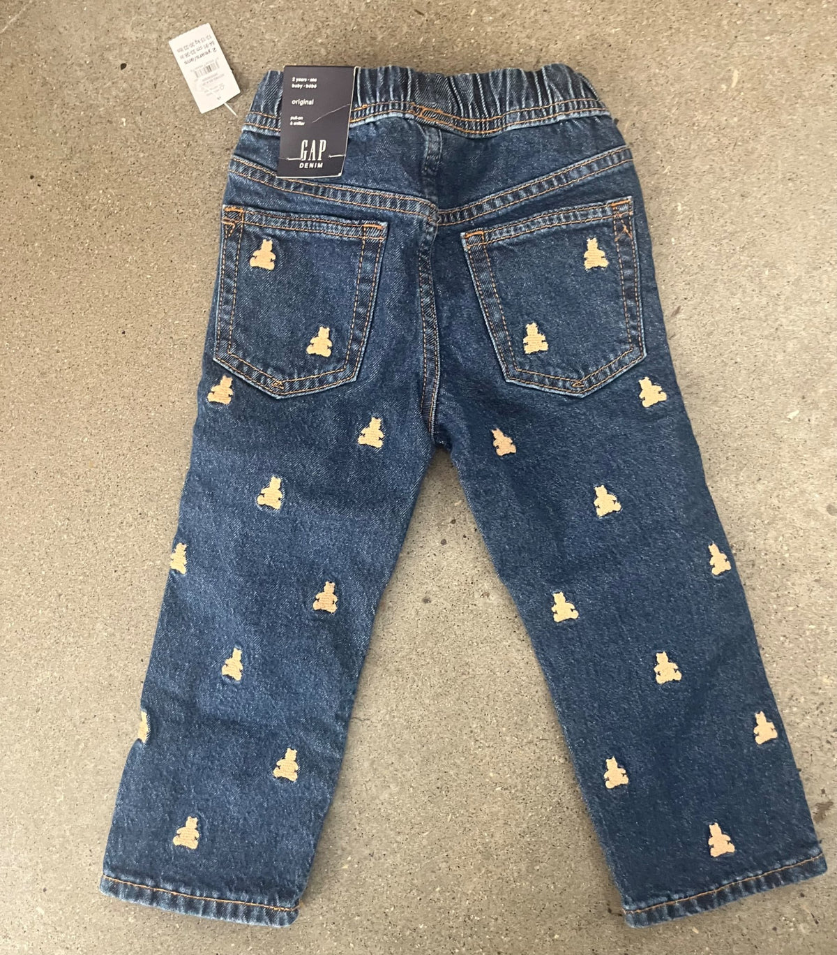 NWT Baby Gap Brannon Bear Embroidered Pull on Jeans , Kids 2T