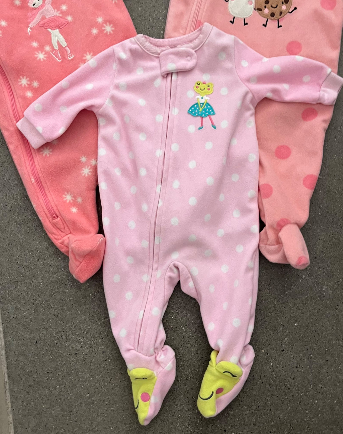 Three Fleece Sleepers , Kids 3 Month (0-3M)