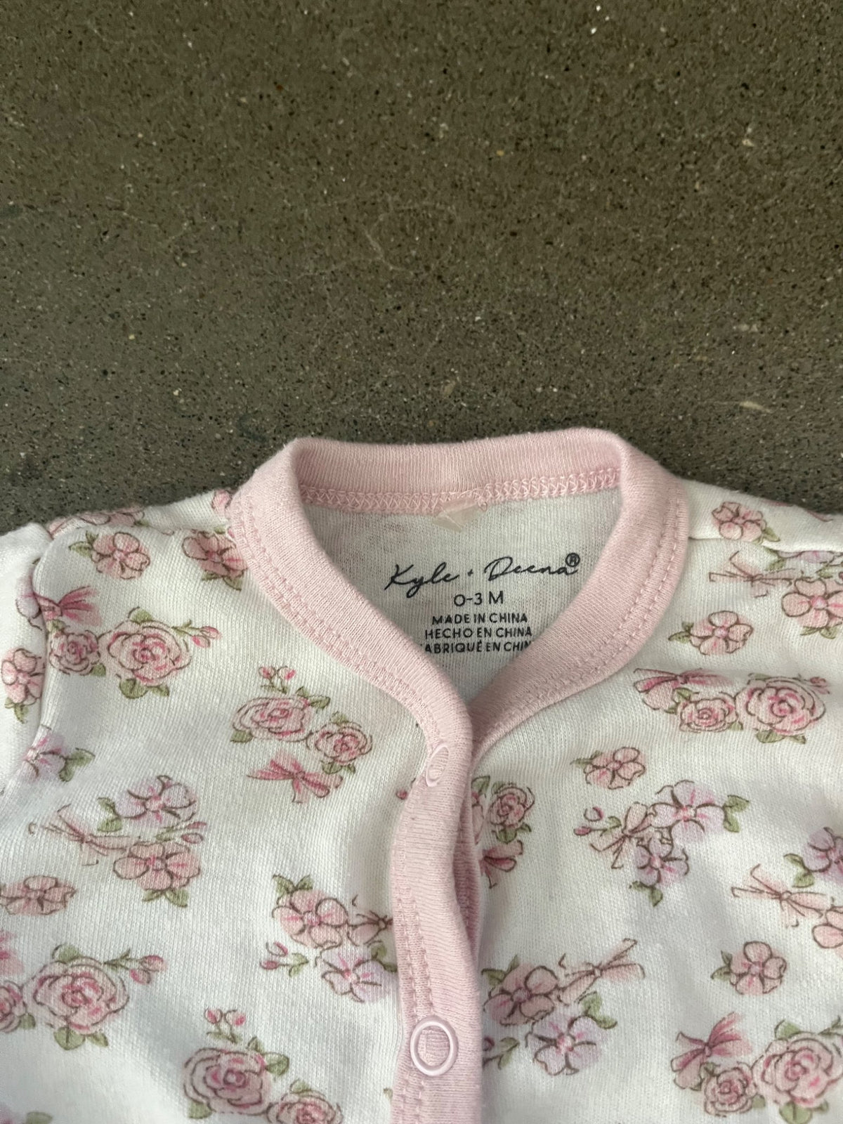 Two Baby Girl Floral Print One Piece Outfits  , Kids 3 Month (0-3M)
