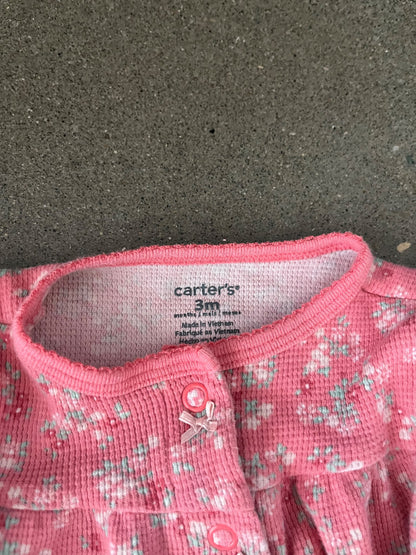 Two Baby Girl Floral Print One Piece Outfits  , Kids 3 Month (0-3M)