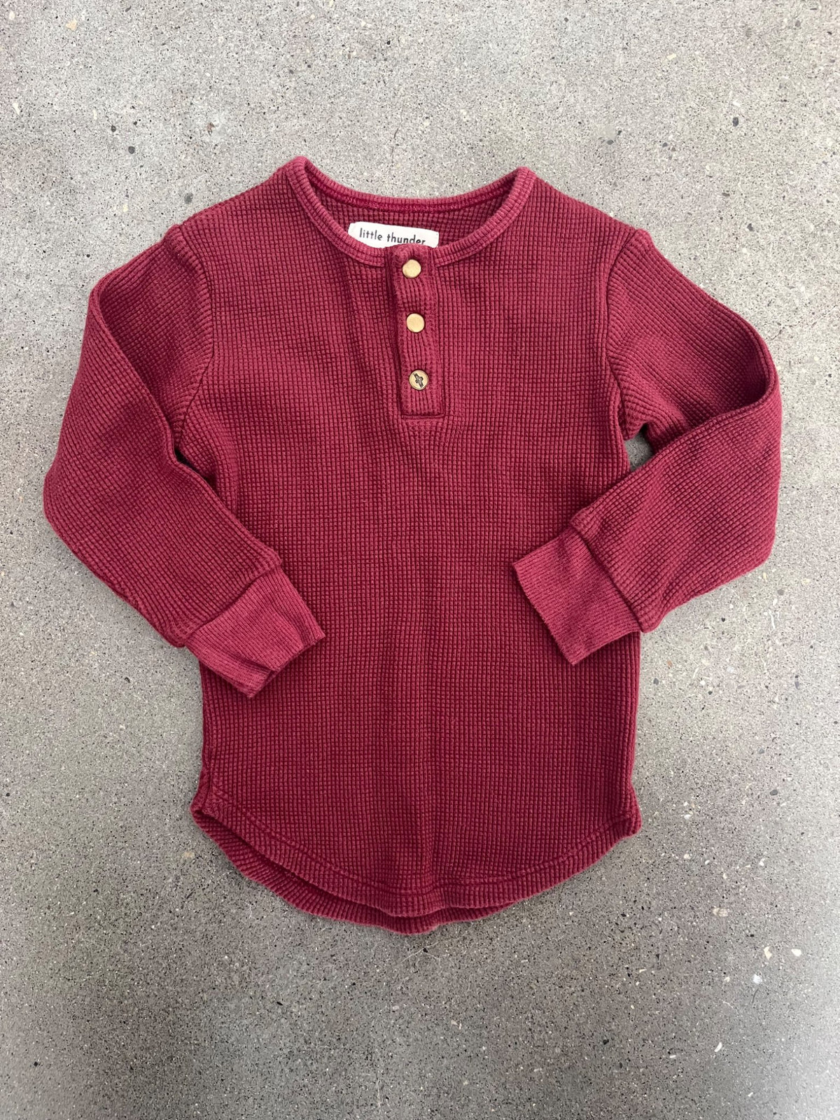 Little Thunder Waffle Henley , Kids 24 Month (18-24M)